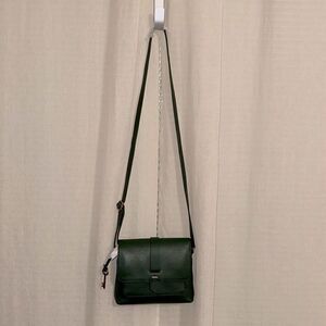 Fossil Kinley Pine Green Genuine Leather Small Crossbody